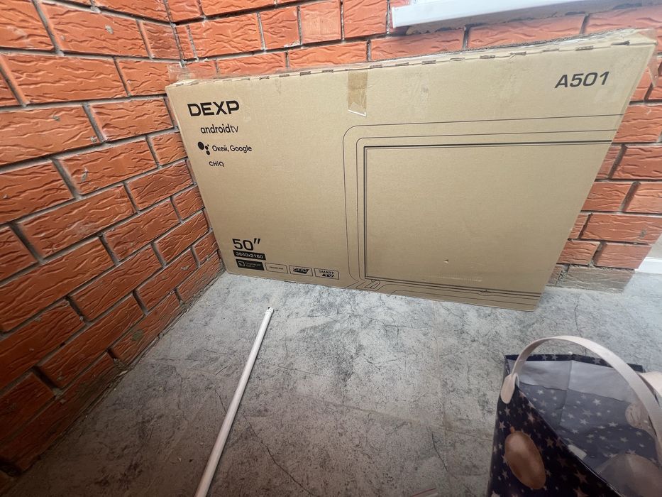 Продам телевизор DEXP 50” Android TV — новый / в коробке