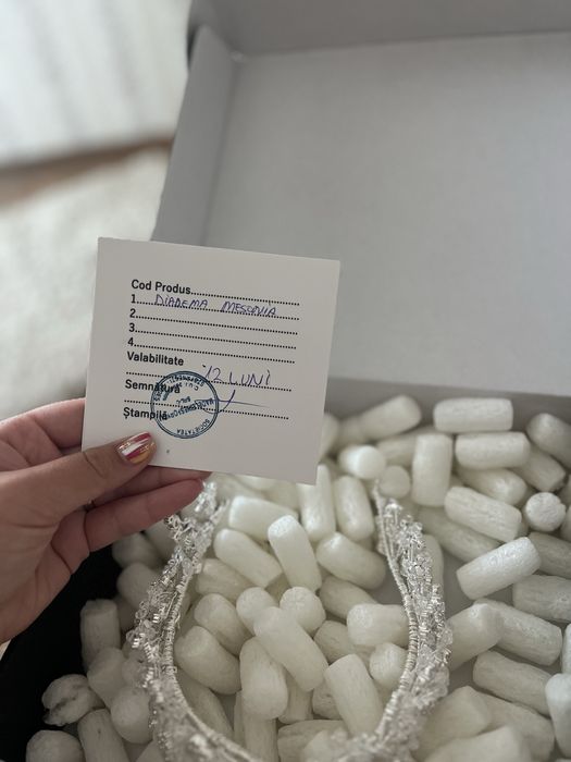 Diadema de mireasă, placata cu argint, zirconiu, Glamadea