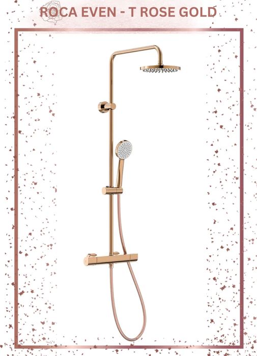 Душ система с термостат Roca розово злато - A5A9A2ERG2