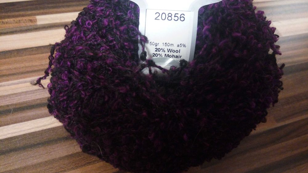 fir boucle Ice, degrade mov-negru, pentru tricotat /crosetat