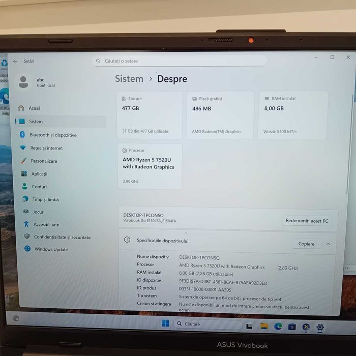 Laptop Asus VivobookGo (ag49 Esplanada b.7908) Garantie 2 Ani