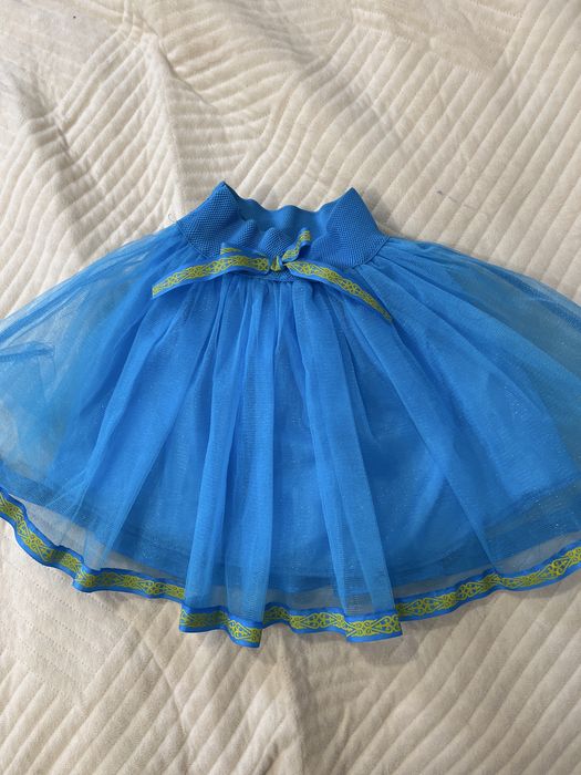 Голубая юбка для девочек  с бантиком для день независимости