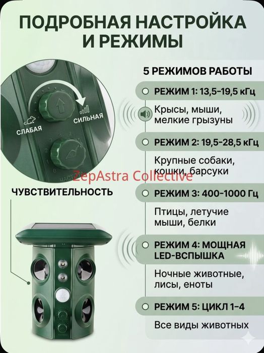 Отпугиватель  ультрозвуковой животных