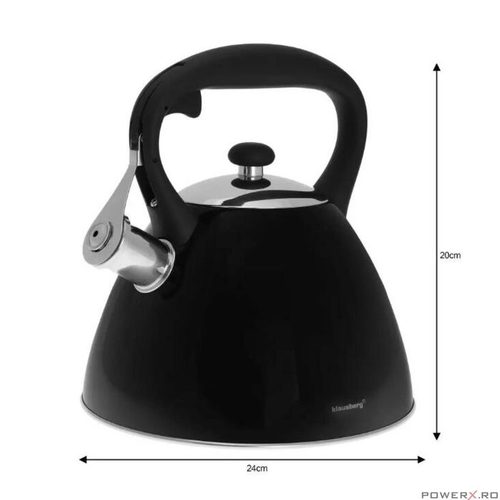 Fierbător tradițional cu fluier fabricat din inox, ceainic 3 litri,