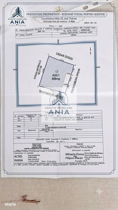 Teren 888mp Mila 23, la strada, ideal investitie