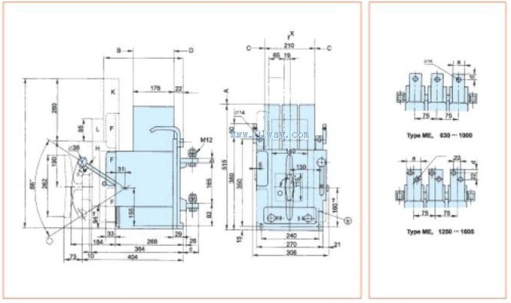 Intreruptor 1600A 690V , model ME1600, 50kA, breaker