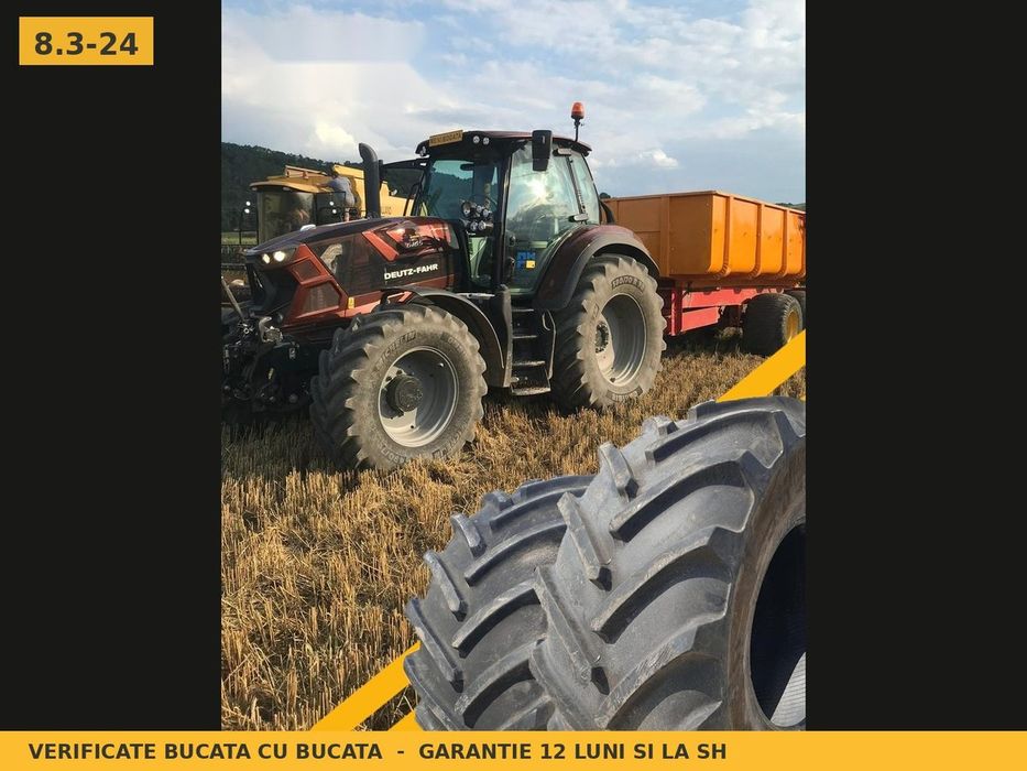 Cauciucuri Anvelope 8.3-24 8.3R24 8.3 24 8R24 8324 Kleber Prasitoare Tractor Roti Inguste Utilaje Agricole SH Second Hand FACTURA TVA Garantie 1 An