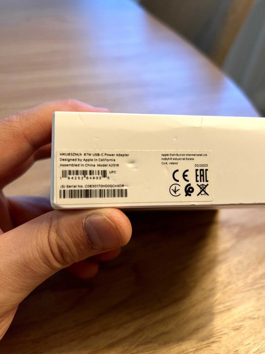 Блок питания Apple 67W USB-C Power Adapter MKU63ZM/A