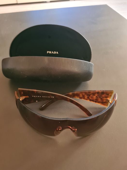Дамски очила Prada Brown Tortoise SPR16H Shield Sunglasses