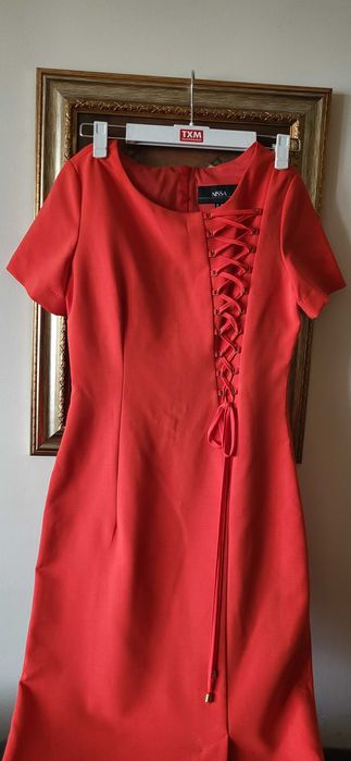 Rochie Nissa rosu coral S-M