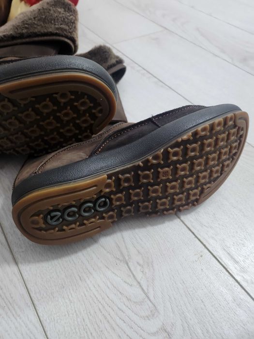 Cizme Ecco de dama, din piele naturala maro, imblanite, 36