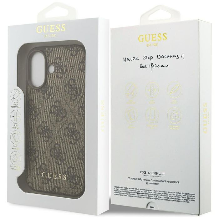 Guess 4g classic case for iphone 17 brown