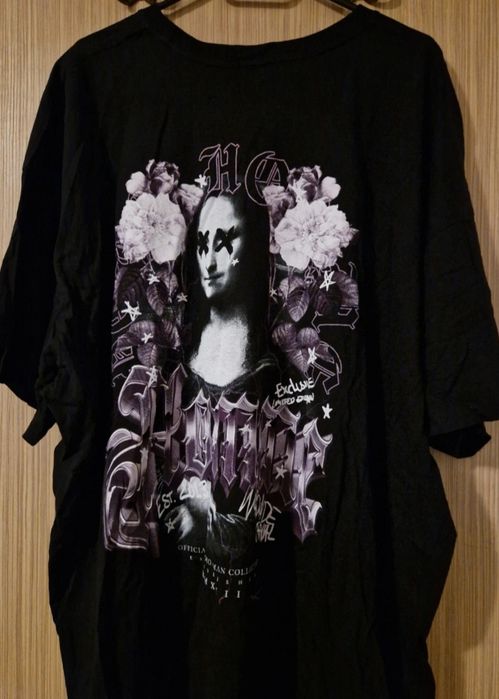Tricou Boohoo MAN, 4XL, imprimeu cu Mona Lisa