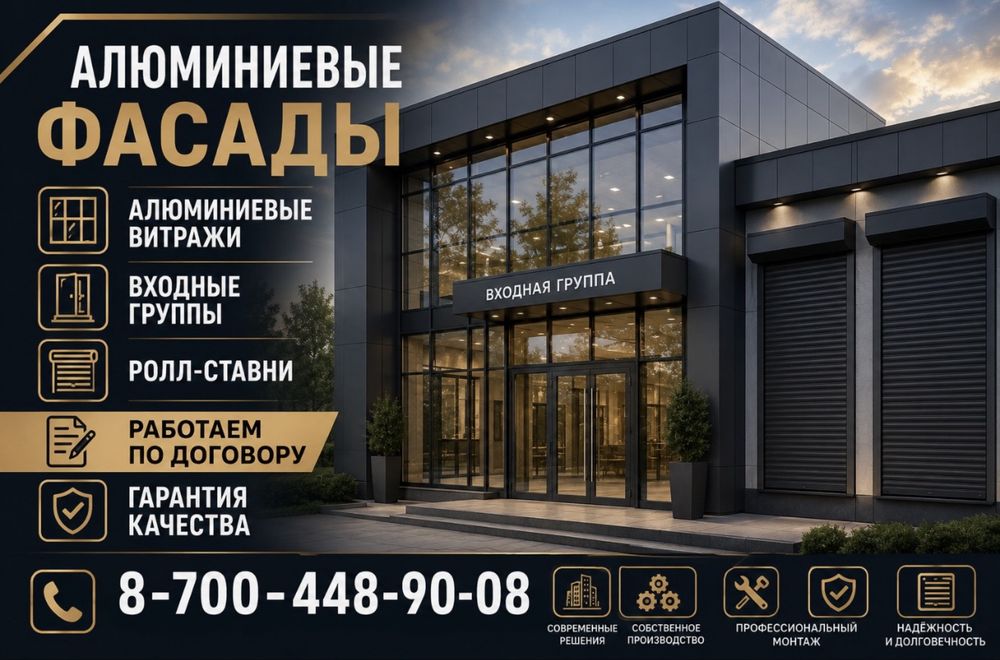 АЛЮМИНЕВЫЕ окна, витражи,роллставни,фасад