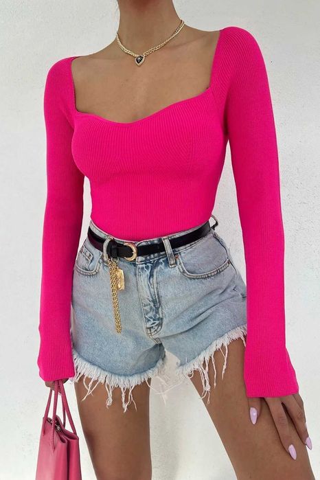 Скидки! Новый Вязаный Лонгслив в Двух Расцветках Турция