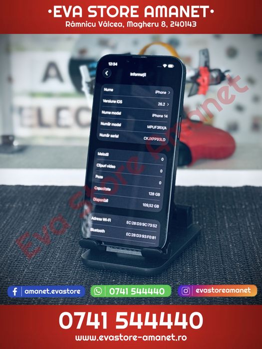 Apple iPhone 14 Midnight 128GB Neverlocked + Camera Auto Cadou