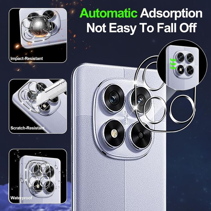 Стъклен протектор за камера за xiaomi redmi note 14 pro 5g