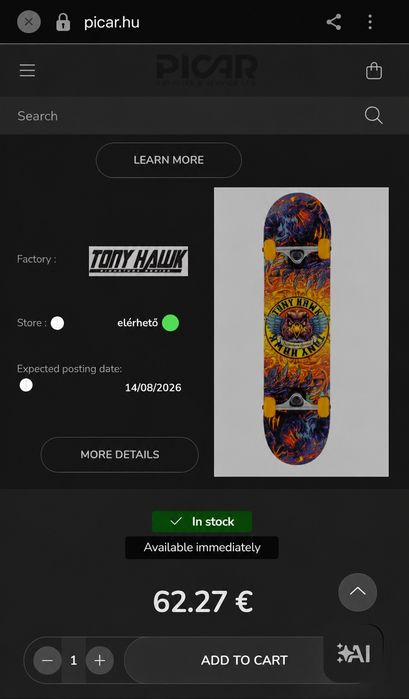 Vând skateboard tony hawk signature series 360 – eagle