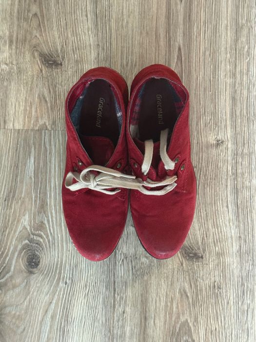 Дамски обувки Graceland - червен велур