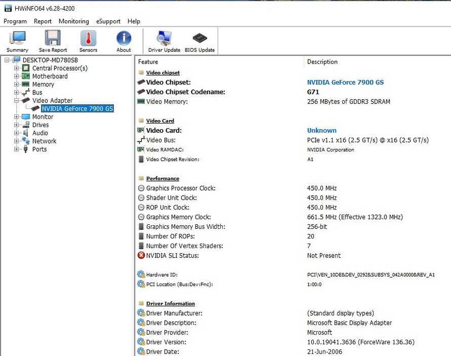 Placa video Gaming Vintage Nvidia 7900GS  256Mb DDR3 256 bit UNICAT !