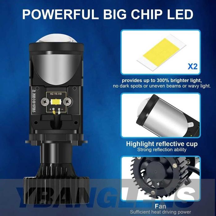 LED Крушки H7 с Лупи  H4 Х7 лед  крушки