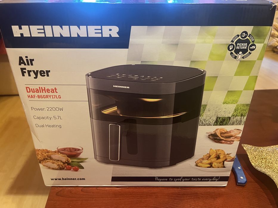 Airfryer heiner dual heat 5,7 l noua, sigilata