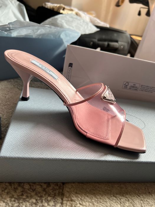 Sandale Prada mules leather plexiglass Alabastro