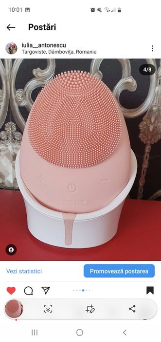 Perie curatare faciala Cleanzy roz