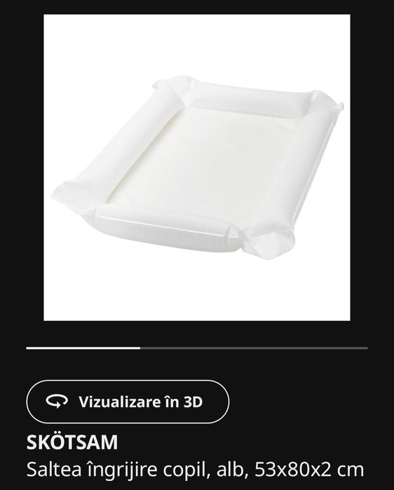 Masă de înfășat IKEA cu accesorii și saltea