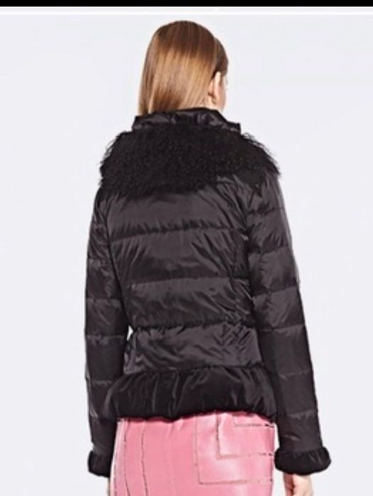 Дамска грейка с яка от естествен косъм