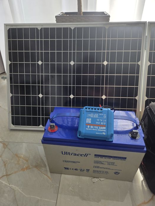 SIstem Fotovoltaic OffGrid Panouri fotovoltaice, acumulator Ultracell AGM, Mppt Victron