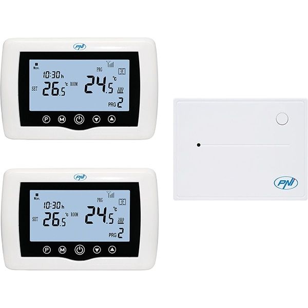 2 Termostate smart Tuya PNI CT400, Wi-Fi, control 2 zone, alb