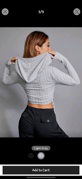 Дамска блуза с дълъг ръкав и качулка