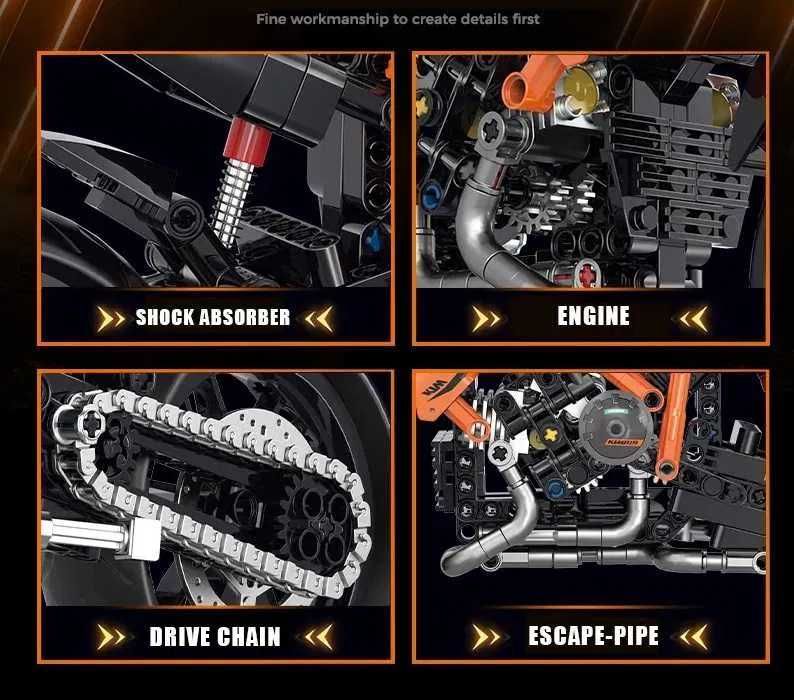 NOU TIP lego technic motocicleta KTM SUPER DUKE CUTIE 579pcs