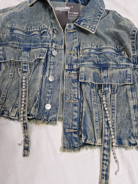 Geaca jeans lucrata manual