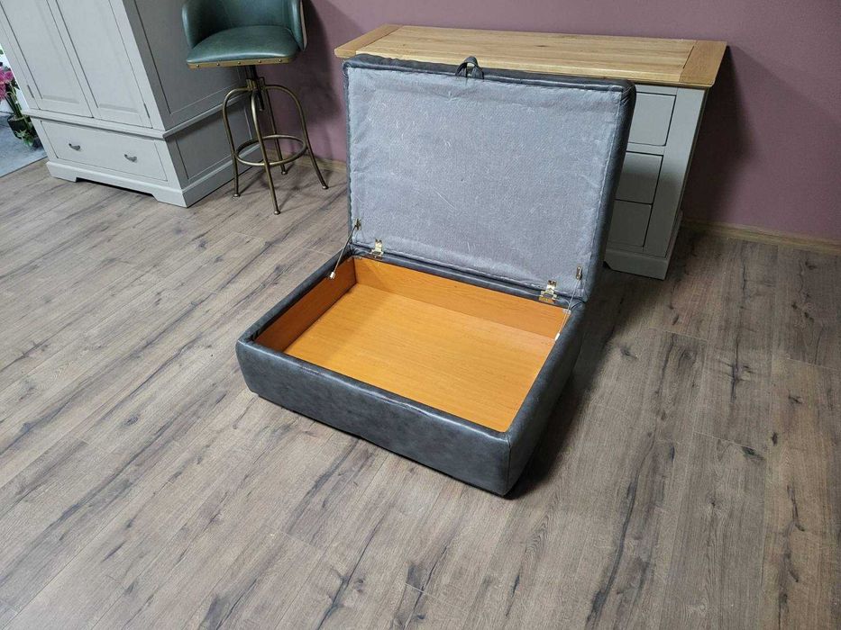 Сива кожена табуретка с функция ракла