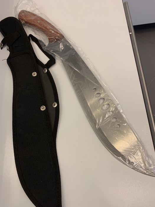 Cutit maceta teaca lemn cu husa protectie cadou