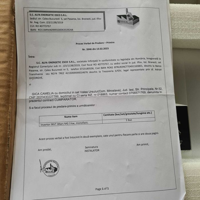 Invertor INVT iMARS 3KW Monofazat ONGRID MG3KTL Prosumator