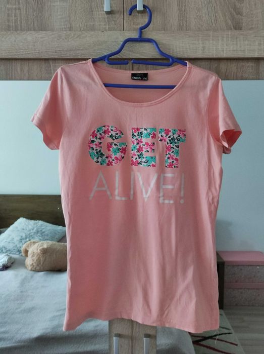 Tricou corai cu imprimeu floral - Takko - 14/15 ani