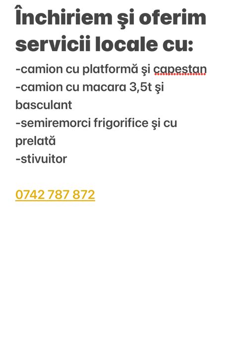 Servicii tractari platforma 6m cu capestan,program noaptea urgente