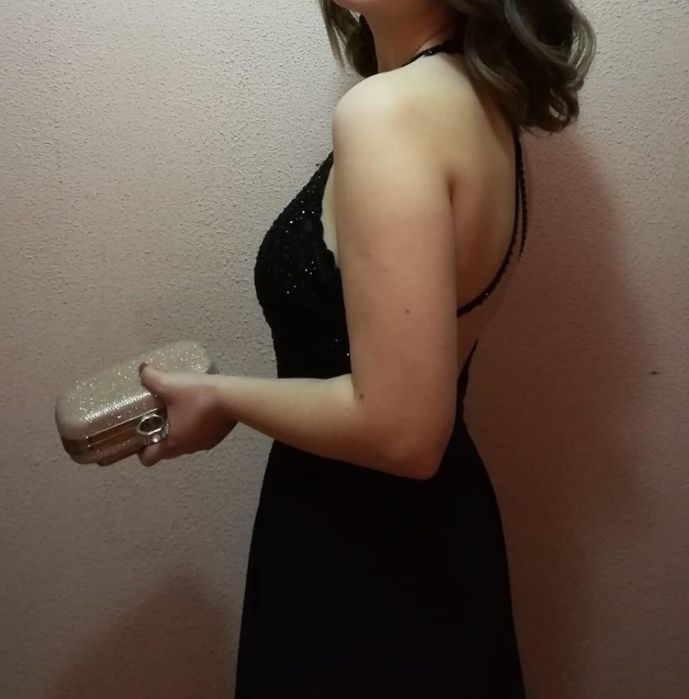 Rochie neagra lunga de ocazie