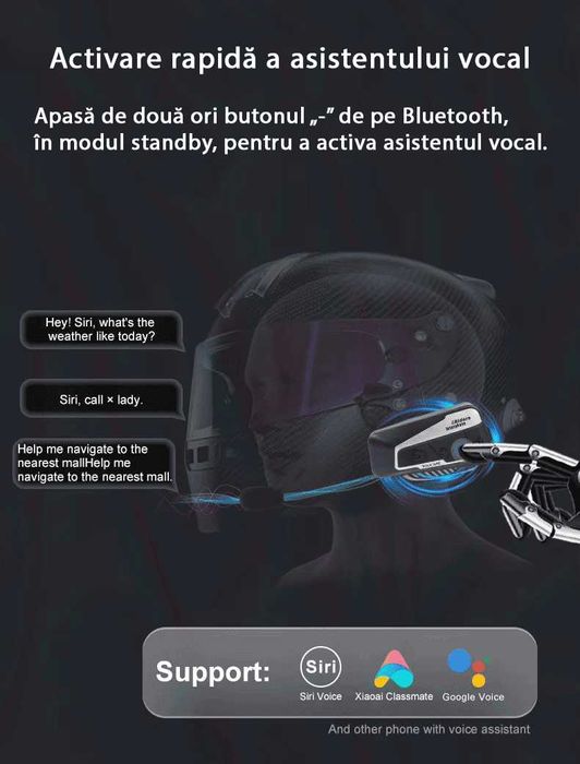 Sistem de comunicare moto intercom 8 rideri combatibil cu SENA,CARDO