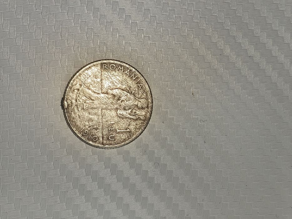 Moneda 1 leu 1910 Argint Carol I