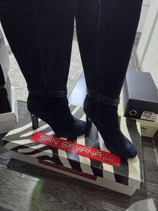 Cizme pile naturala cu toc marimea 40