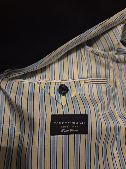 Sacou negru original premium Tommy Hilfiger Tailored, 100% lână super 100's, mărimea 98 / L