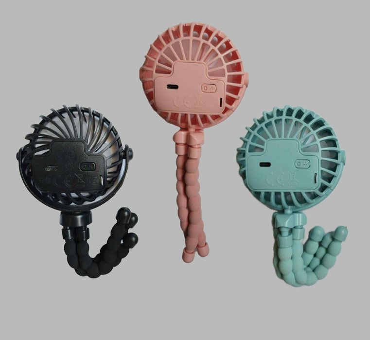 Преносим гъвкав вентилатор за бебешка количка с  360° въртене – 3 цвят