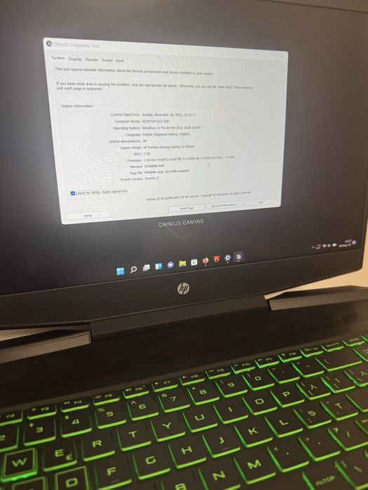 HP RTX 3050TI TITANUM NMVE 3TB ca NOU I5-11300H RAM pot pune 64GB