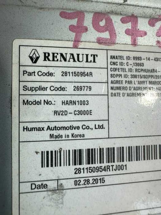 Dezmembrari Radio cd DACIA LOGAN fab 2013-2020 cod piesa 281150954R
