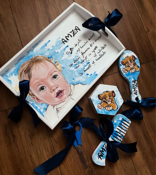 Set tavita pentru mot pictata manual