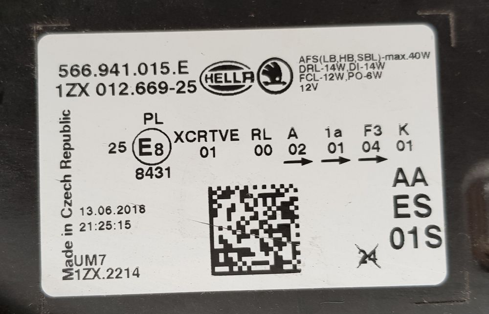 Far Skoda Kodiaq An 2016-2018 Cod: 566941015E